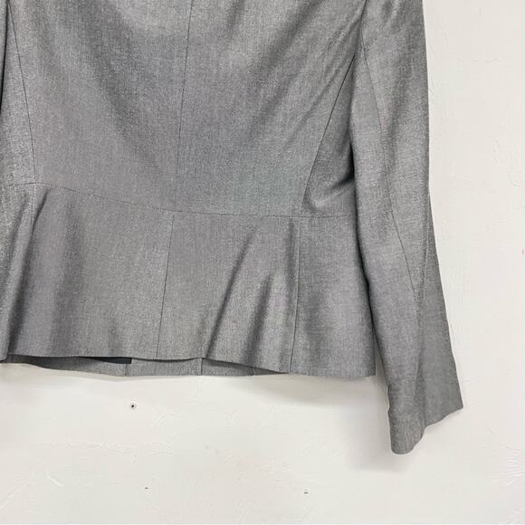 Tahari ASL Grey Fitted Three Button Blazer Jacket Womens 8P Dark Academia - Picture 6 of 7